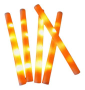 Orange LED Skumstav - Glitter Ljusstake Tillbehör, kompatibel med barnljusstakar, karnevaler, födelsedagar och bröllop.