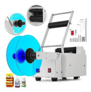 50st/min 50W elektrisk halvautomatisk etiketteringsmaskin för rund flaska, justerbar storlek, exakt positionering, hög säkerhet, bred applikation