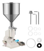 5-50ml justerbar 20-60gånger/min pneumatisk vätskepåfyllningsmaskin med 10L behållare, anti-dropp design, lätt att använda/rengöra