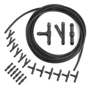 Vindrutespolarslangkit, 6 meter universal vindrutespolarvätskeslang med 18 st slangkopplingar sprayslang