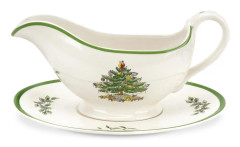  Spode Christmas Tree Sauce Boat and Stand