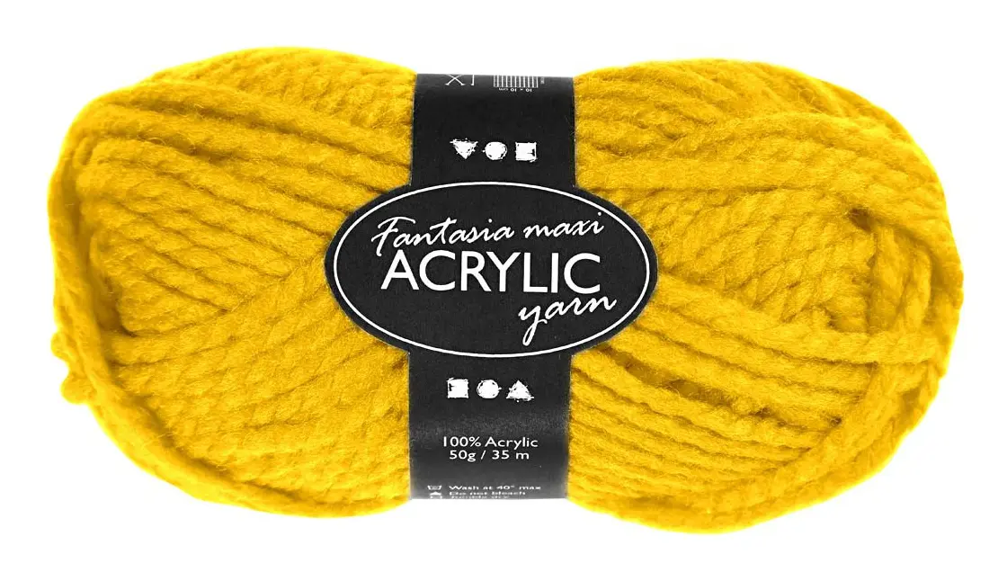  Fantasia Akrylgarn, L: 35 m, gul, Maxi, 1x50g